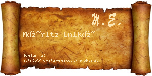 Móritz Enikő névjegykártya